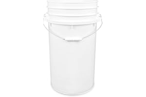 ePackageSupply 7 Gallon Bucket No Lid I Heavy Duty I Food Storage Grade I Premium HPDE Plastic I BPA-Free I 90 Mil All Purpose Pail I Made in The USA I White I 6 Count