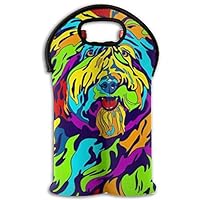 Insulated Old English Sheepdog Double Wine Tote Carrier Bag Bottle Insulated Holder New Picnic Cooler Traveling Case