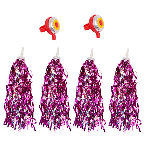 WSSROGY 6 Pack Bike Accessories Included 2 Pairs Bicycle Scooter Streamers 2 Pack Bicycle Bells