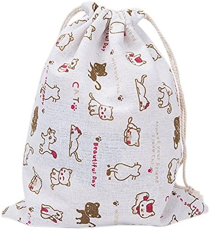 Hacoly Drawstring Backpack Cute Cat Canvas Bag Gym Tote Sack School Kids Boys Girls Rucksack Travel Storage Storage Pouch S/M/L