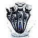 SURKER Shaver Razor Electric Men Cordless Beard Trimmer Wet Dry Rotary Shaver Head Hair Nose Trimmer Waterproof Rechargeable 3 In 1 Bonus 1 Facial Cleansing Brush