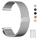 ZGS Gear Sport/Gear S2 Classic/Galaxy Watch 42mm Watch Band, 20mm Milanese Loop Adjustable Stainless Steel Replacement Strap Bands for Samsung Gear Sport/S2 Classic/Galaxy Watch 42mm Watch(Silver)