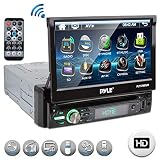 Single DIN Head Unit Receiver - in-Dash Car Stereo with 7" Multi-Color Touchscreen Display - Audio Video System with Bluetooth for Wireless Music Streaming & Hands-Free Calling - Pyle PLTS78DUB