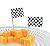 Racing Party Tableware Decorations Pack (144 Flag Food / Cupcake Picks, 8 Race Fan Car Checkered Flag Dinner Plates, 16 Luncheon Napkins, 1 Check Tablecover, Bonus Bag),