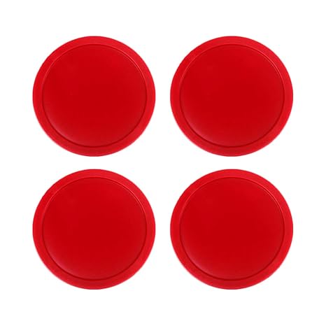 Sobotoo 4pcs Home Standard Red Air Hockey Pucks Replacement