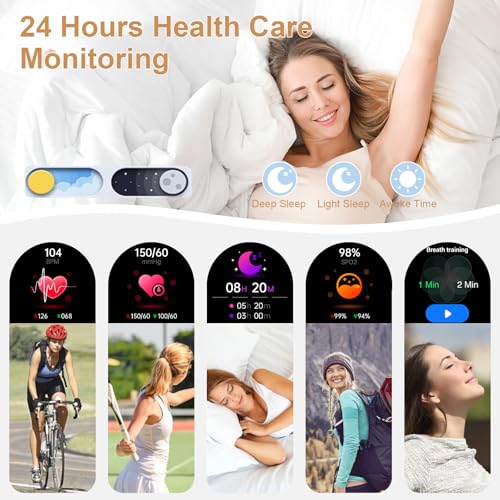 fitonyo Smart Watches for Women Diamonds (Answer/Make Call),1.32''Touchscreen Smart Watch for Android iOS with Heart Rate/Sleep/BP,Smart Watch for Android Phones With AI Voice,3 Bling Straps