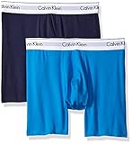 Calvin Klein Men's, Underwear, 2 Pack Modern Cotton Stretch Boxer Briefs, Lynx Blue/Maya Blue, Medium