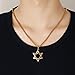 Reizteko Jewish Jewelry Megan Star of David Pendant Necklace Women Men Chain Gold Plated/Stainless Steel Israel Necklace (Gold)