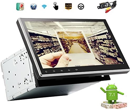 Eincar Android 7.1 RAM 2GB Car Radio Stereo 10.1 Inch Adjustable Angle Touch Screen Universal Double Din Head Unit Support GPS Navigation Bluetooth OBD2 Mirrorlink WIFI 3G/4G AM/FM RDS Radio USB SD