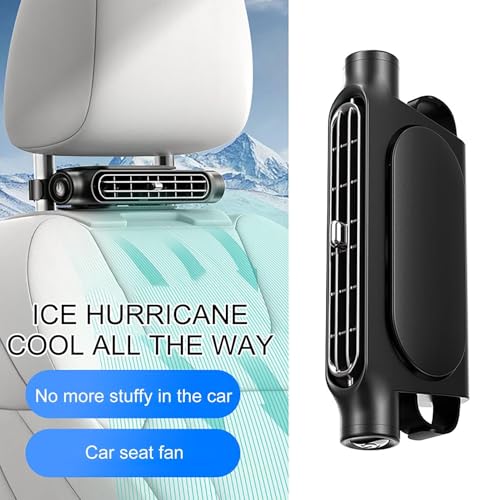 USB Car Seat Cooling Fan, Portable Car Seat Fan, USB Powered Adjustable Backseat Cooling, Truck, SUV, Efficient Car Fan for Rear Seat (Black)