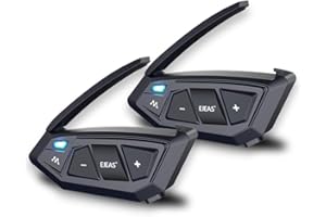 iSunergy Motorcycle Bluetooth intercom MS20 2000m Helmet Intercom,20 Riders Motorcycle Bluetooth Headset,Universal Bluetooth Helmet Headset,Helmet Communication System FM/Hard &Soft Mic/2Pack