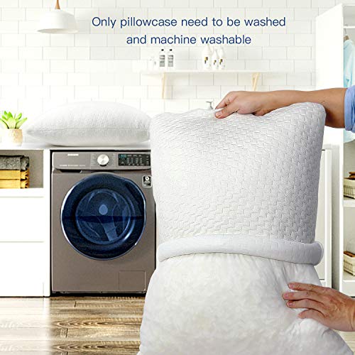 Fond Dream Hypoallergenic Memory Foam Bed Pillow Bamboo Queen Size Ivory Adjustable Loft Shredded Pillow for Home,Hotel Sleeping CertiPUR-US Certified (Single) - 28\'\'x 20\'\'