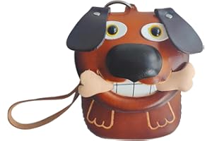 Yzikema 1 Pcs Leather Zipper Coin Purse Dog Shaped Wallet, Wrist Bag,Hand Bag,Coin Organizer, Change Holder,Card Case, Mini Leather Zipper Storage Bag for Women