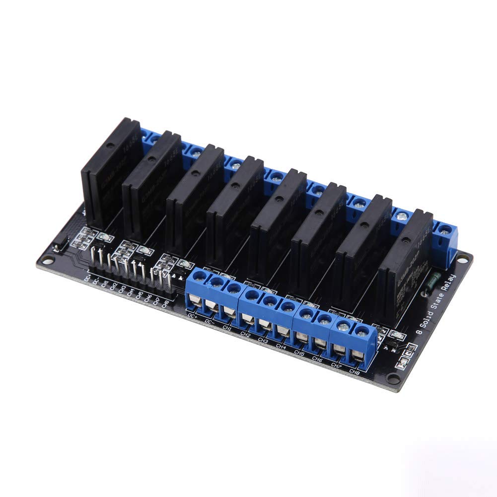 YWBL-WH 8 Channel Solid State Relay Module, DC-AC Low Level Trigger with 2A, 5V, 8 Channels, PCB Mount, Through Hole, Normally Open
