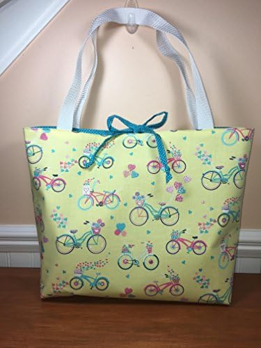 Bikes Reversible Tote Bag, Project Bag, Work Bag
