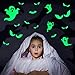 OCATO 35Pcs Halloween Decorations Halloween Wall Decals Stickers Glow in The Dark Halloween Window Cling Decals Luminous Bats Ghost Peeping Eyes Decals Wall Décor for Halloween Party Decorations
