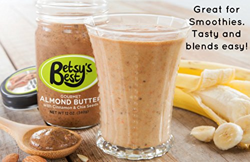Gourmet Cinnamon Almond Butter w/ Chia Seeds by Betsy's Best - All Natural and GMO Free