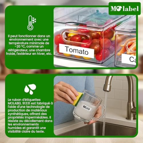 Molabel 5 Pack Compatible with Dymo LetraTag 91221 S0721610 91201 - Plastic Black on White 12mm x 4m - For LT-100H LT-110T Label Printers