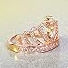 Similanka Rings Women 18K Rose Gold Plated AAA Cubic Zirconia Princess Crown Ring Girl Gift Wedding Engagement (7)
