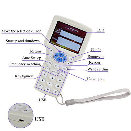 LIBO 10 Frequency NFC Copier Reader Writer RFID Door Phone Key Duplicator EM4305 ID Card 125 KHz 13.56MHz for Access Control System