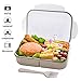 BusyMouth Bento Box,Ideal Bento lunch Box, Leakproof Lunch Containers with 3 Compartments, No BPAs,Made by Wheat Fiber Material, Microwave And Dishwasher Safe,12-Month Guarantee (White)