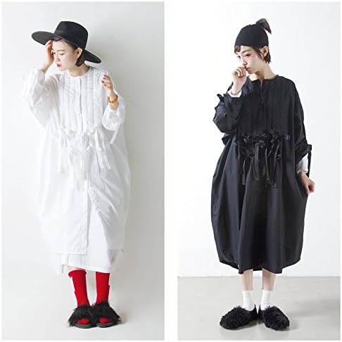 Amazon Imakokoni ワンピース ブラック 蝶結び お洒落 レディース 女性 ラフ 綿 コットン 可愛い 大 ブラック ワンピース チュニック 通販