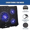 KLIM-Cyclone-Laptop-Cooling-Stand-Maximal-Cooling-XL-Laptop-Stand-With-5-Cooling-Fans-Compatible-Gaming-Laptop-Cooling-Pad-Blue-New-2021-Version KLIM Cyclone Laptop Cooling Pad - NEW 2023-5 Fans Cooler - No More Overheating - Increases PC Performance and Life…