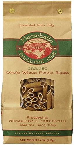 Montebello Organic Pasta, Whole Wheat Penne Rigate, 12 Count