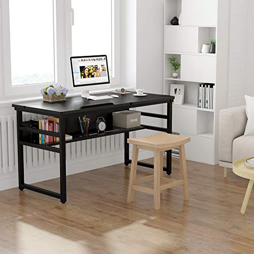 Tribesigns Modern Drafting Desk Drawing Table with Storage Shelf, 55