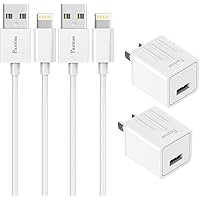 Pantom 2-Pack Wall Charger Plugs with 2-Pack 5-Feet Cables Charge Sync Compatible with iPhone 12/12 Pro/12 Mini/11/11…