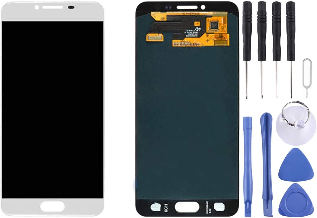 ZHANGJIALI JIALIZ Mobile Accessories LCD Display Assembly Replacement LCD Display + Touch Panel for Galaxy C5 / C5000(Black) (Color : White)