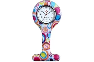 Avaner Silicone Nurse Watch, Vintage Floral Square Lapel Watch, Pin-on Brooch Fob Watch, Analog Quartz Hanging Pocket Watch