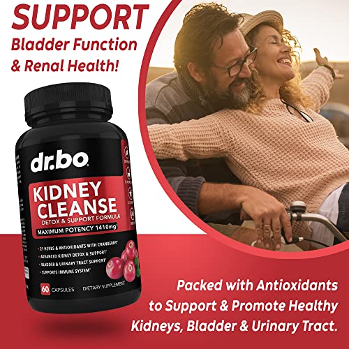 Kidney Cleanse Detox Support Supplement Natural Cranberry, Juniper