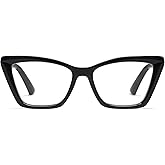 AMOMOMA Trendy Stylish Reading Glasses for Women,Retro Square Cateye Blue Light Computer Frame Reader AM6120