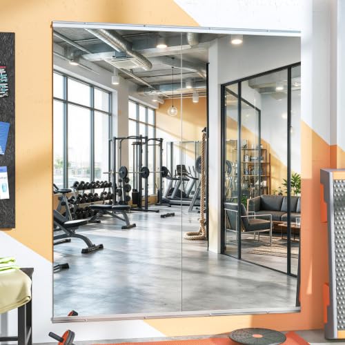 MirroNest Miroir de Fitness 180x80cm Lot de 2, Grand Miroir Pleine Longueur pour Le Yoga, l’entraîn…