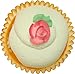 Green Pink Rose Fake Cupcake 3 Pack