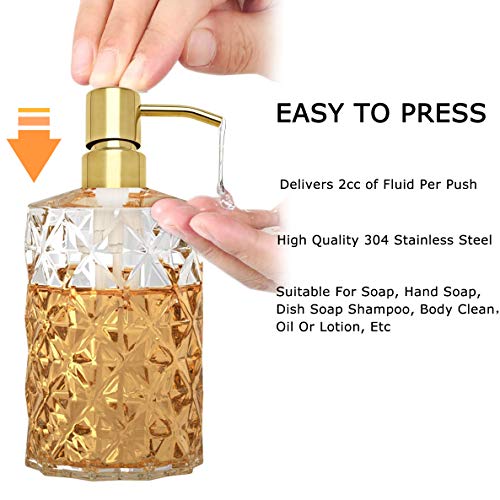 Gold Soap Dispenser Pump Replacement 304 Stainless Steel Hand Liquid