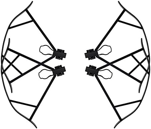 Mavic PRO &amp; PLATINUM Quick Clip Propeller Guards Only Prop Guards That Works with Mavic Obstacle Avoidance Sensors Carbon Fiber Protection Works Drone Quadcopter VPS FREE (Black)