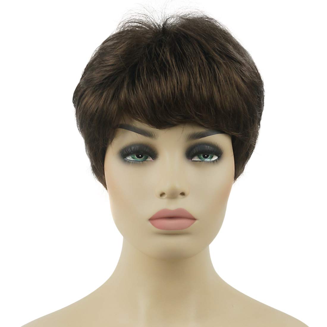 Lydell 6" Women Wigs Short Curly Hair Synthetic Full Wig Chestnut Brown