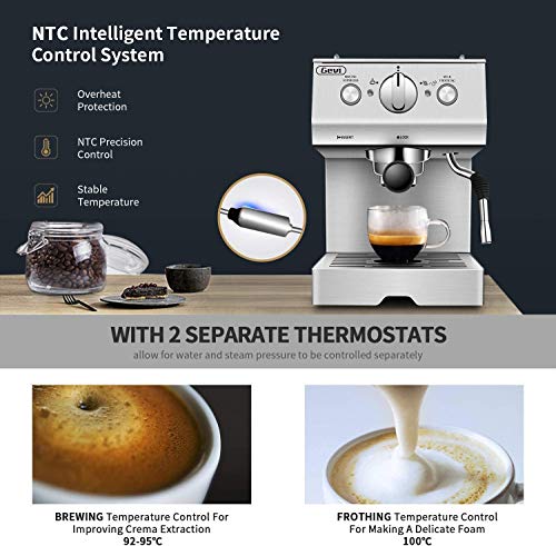 Gevi Espresso Machines 15 Bar with Milk Frother, Expresso Coffee