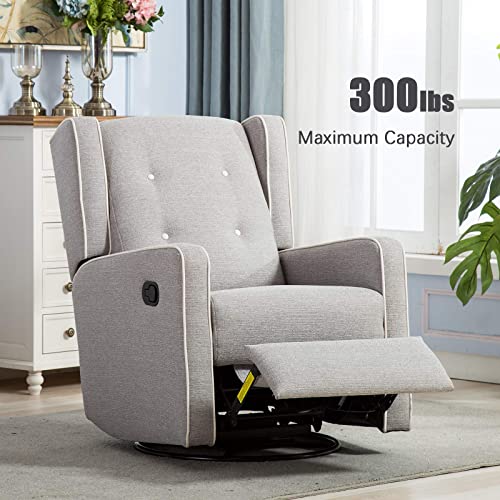 CANMOV Swivel Rocker Recliner Chair, Rocking Chair Nursery Glider