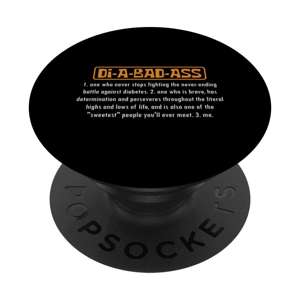 Diabetes Badass Bad Ass Definition Word Diabetic Gift PopSockets Adhesive PopGrip