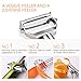 Homasy Stainless Steel Vegetable Peeler Premium Ultra Sharp Julienne Peeler with Cleaning Brush and Blade Guard
