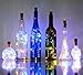 6 Pack 20-LEDS Spark Wine Bottle Light, Cork Shape Battery Copper Wire String Lights for Bottle DIY, Christmas, Wedding and Party Décor (Colorful)