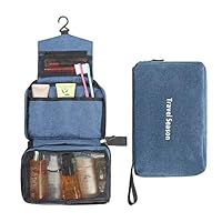 CHUHUAYUAN Hanging Toiletry Bag,Portable Travel Mini Cosmetic Bag for Women &Men,Multifunctional Makeup Bag and Waterproof Travel Hanging Organizer Bag,Lightweight & Compact. (Dark Blue)