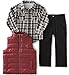 Calvin Klein Baby Shirt, Vest and Corduroy Pants Set, Red, 18 Months