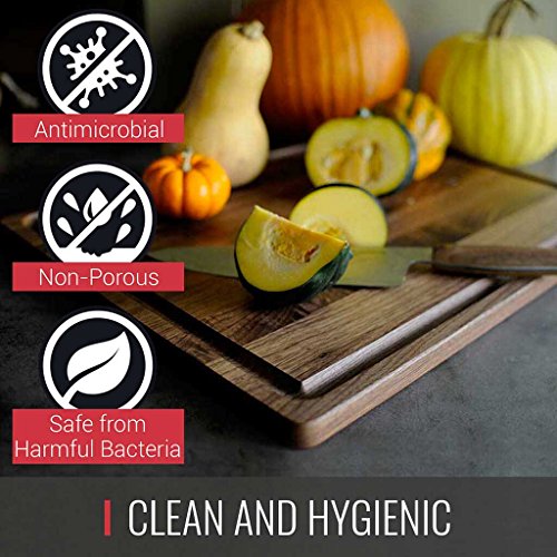 Walnut Wood Cutting Board by Virginia Boys Kitchens - 20x15 American Hardwood Chopping and Carving Countertop Block with Juice Drip Groove