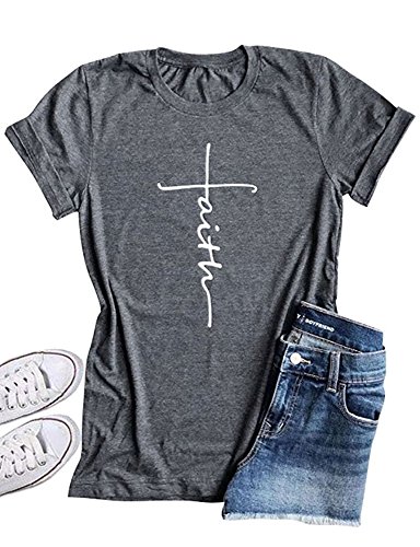 Qrupoad Women V Neck Faith T-Shirt 