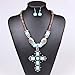 Winson Fashion Jewelry Set Women Blue Turquoise Cross Pendant Necklace Earring Set