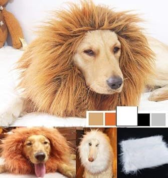 Rainbowstars Pet Dog Lion Wigs Mane Hair Party Fancy White Large